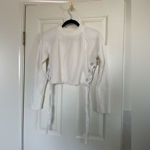 Topshop White Cropped Sweater